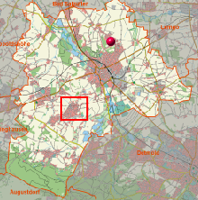 Übersichtskarte im Mapbender, Stadt Lage, mit Rahmen und Position